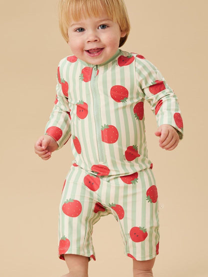 MORI Green Strawberry Long Sleeve Sun Safe Swimsuit image 1