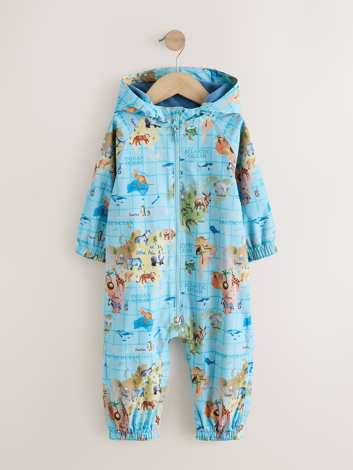 Map Print Waterproof Fleece Lined Puddlesuit (3mths-7yrs) - image 1
