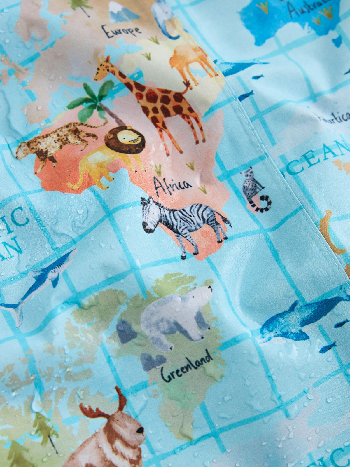 Map Print Waterproof Fleece Lined Puddlesuit (3mths-7yrs) - image 3