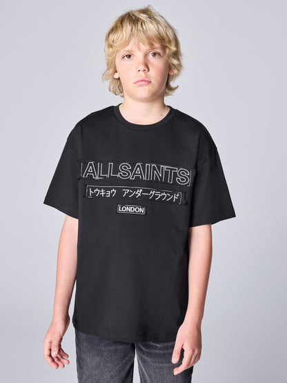 Dsiney Kidz - smALLSAINTS Black Oversized Underground Crew Cotton T-Shirt image 1