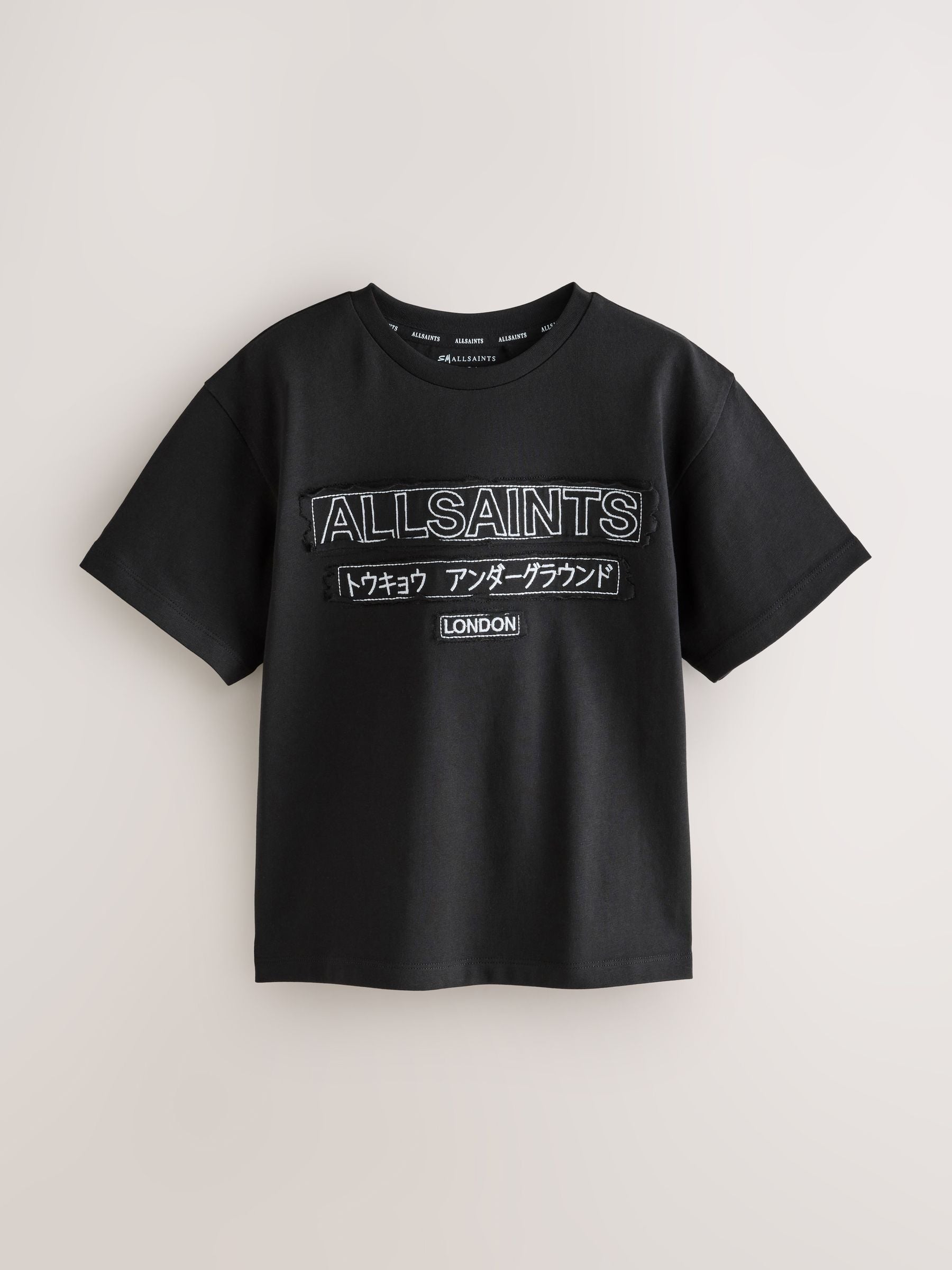 Dsiney Kidz - smALLSAINTS Black Oversized Underground Crew Cotton T-Shirt image 4
