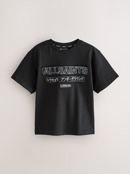 Dsiney Kidz - smALLSAINTS Black Oversized Underground Crew Cotton T-Shirt image 4
