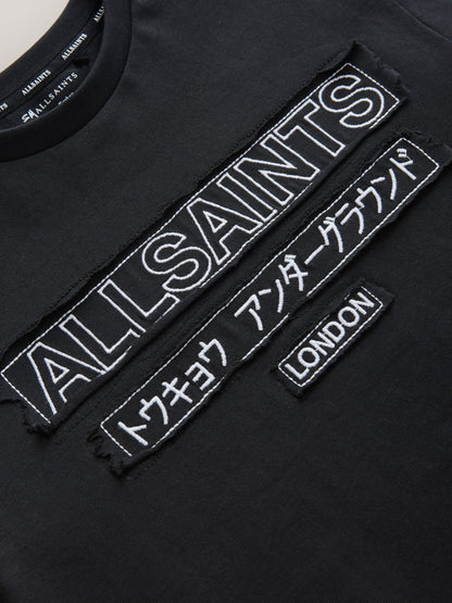 Dsiney Kidz - smALLSAINTS Black Oversized Underground Crew Cotton T-Shirt image 7