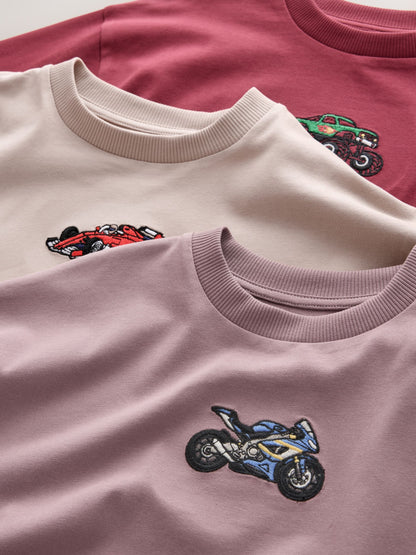 Dsiney Kidz - Vehicles Graphic Long Sleeve Relaxed Fit T-Shirts 3 Pack (3-16yrs) image 6