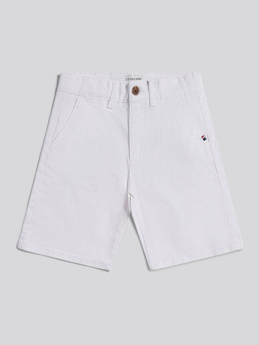 Disney Kidz - U.S. Polo Assn White Classic Chino Shorts image 1