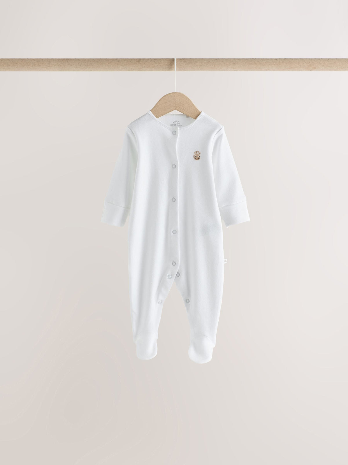 White Mini Safari Animals 4 Pack Baby Sleepsuits (0-2yrs) - image 2