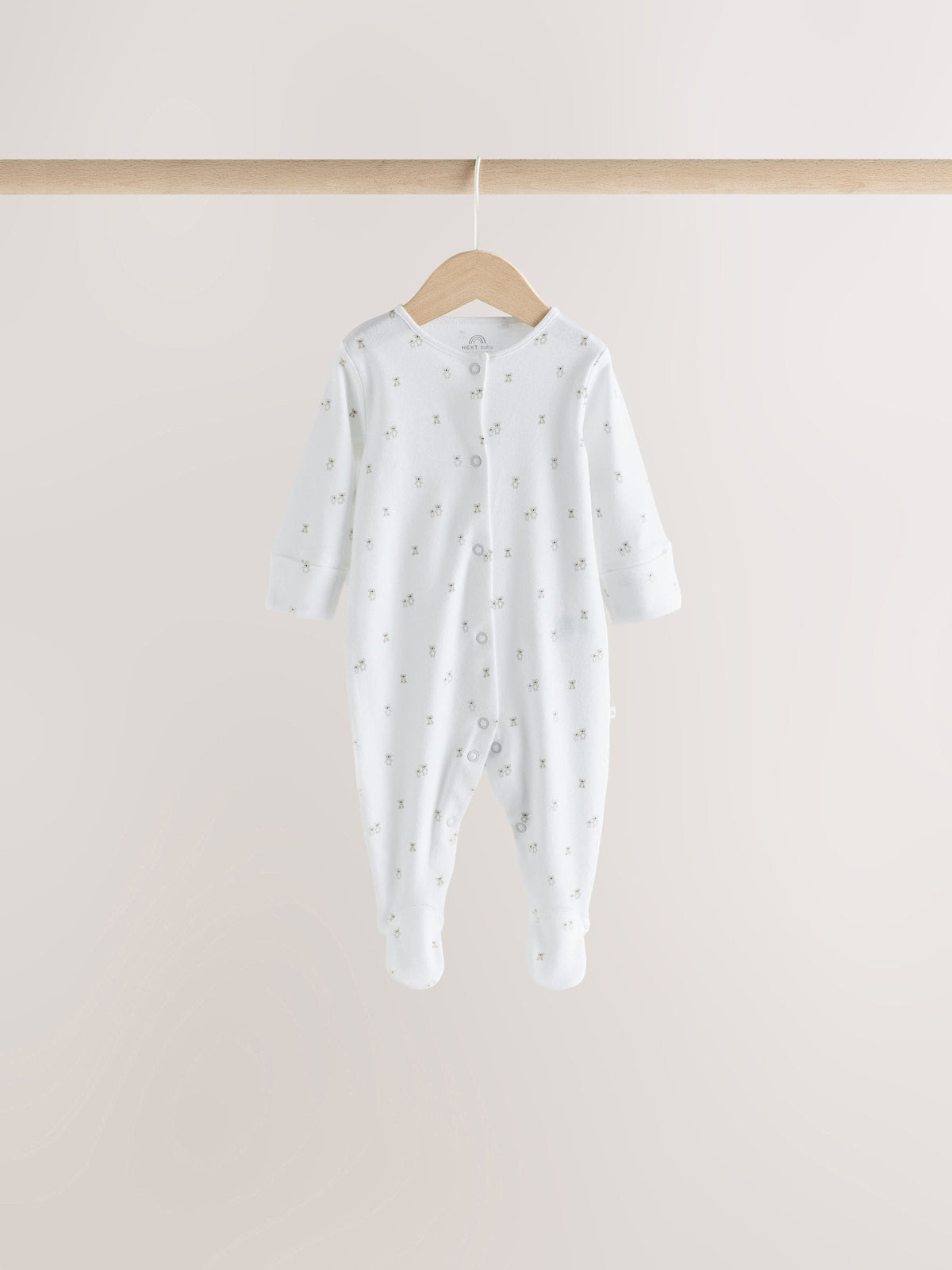 White Mini Safari Animals 4 Pack Baby Sleepsuits (0-2yrs) - image 3