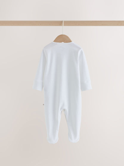 Dsiney Kidz - White Mini Safari Animals 7 Pack Baby Sleepsuits (0-2yrs) image 5