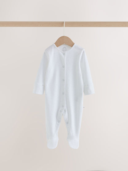 Dsiney Kidz - White Mini Safari Animals 7 Pack Baby Sleepsuits (0-2yrs) image 6