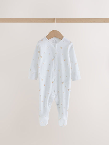Dsiney Kidz - White Mini Safari Animals 7 Pack Baby Sleepsuits (0-2yrs) image 7