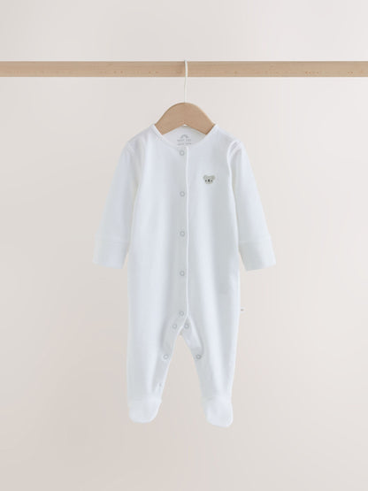 Dsiney Kidz - White Mini Safari Animals 7 Pack Baby Sleepsuits (0-2yrs) image 9