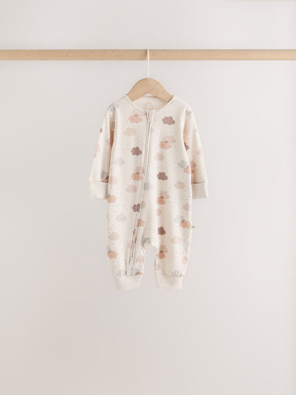 Neutral Cloud Two Way Zip Sleepsuits 4 Pack (0mths-3yrs) - image 2