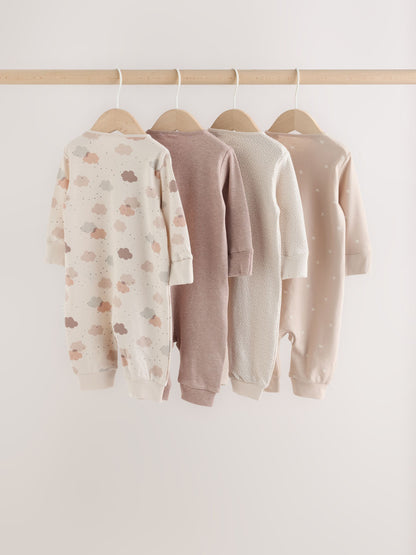 Neutral Cloud Two Way Zip Sleepsuits 4 Pack (0mths-3yrs) - image 6