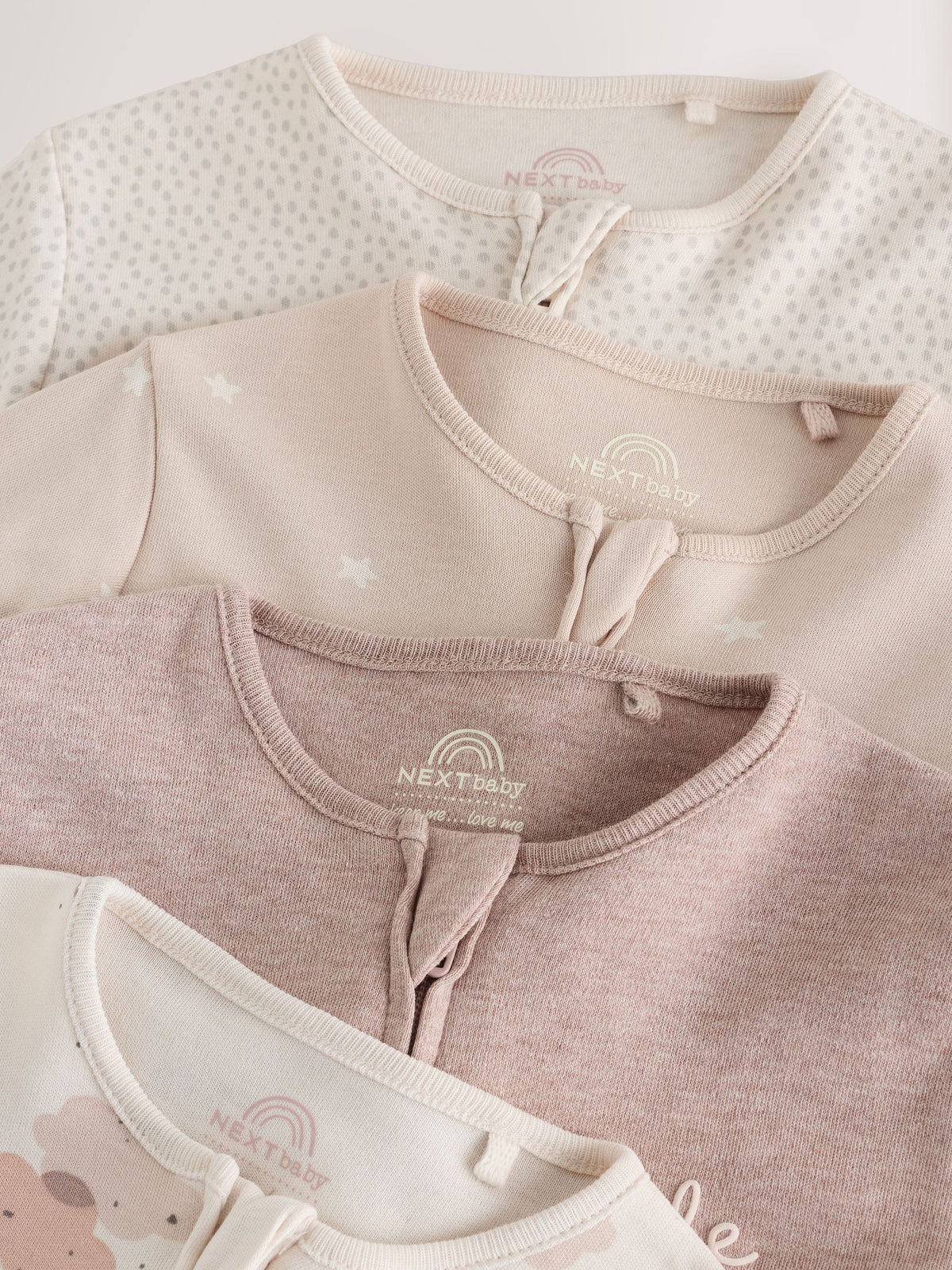 Neutral Cloud Two Way Zip Sleepsuits 4 Pack (0mths-3yrs) - image 8