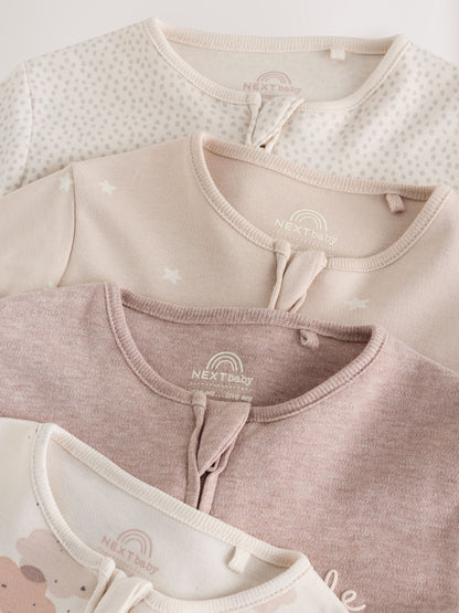 Neutral Cloud Two Way Zip Sleepsuits 4 Pack (0mths-3yrs) - image 8