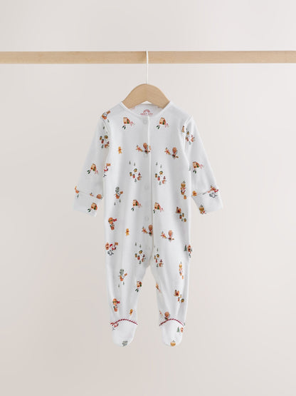 White Baby Christmas Sleepsuits 3 Pack (0mths-2yrs) - image 10