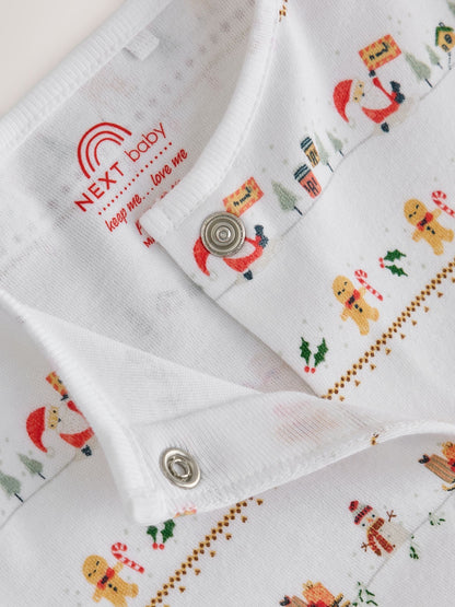 White Baby Christmas Sleepsuits 3 Pack (0mths-2yrs) - image 12