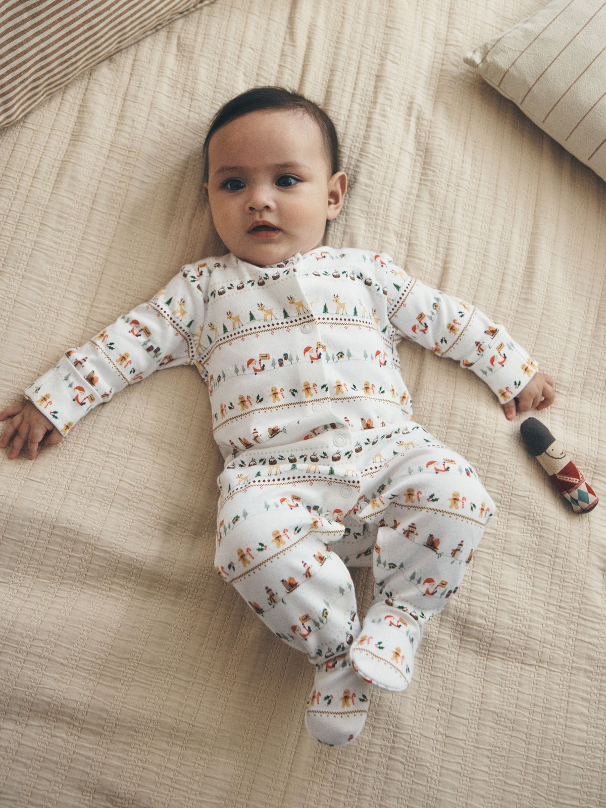 White Baby Christmas Sleepsuits 3 Pack (0mths-2yrs) - image 3