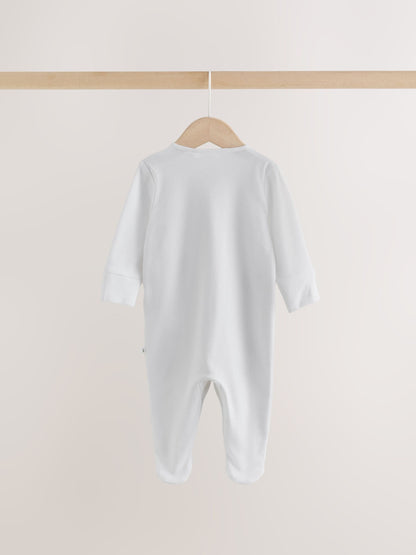 White Baby Christmas Sleepsuits 3 Pack (0mths-2yrs) - image 8
