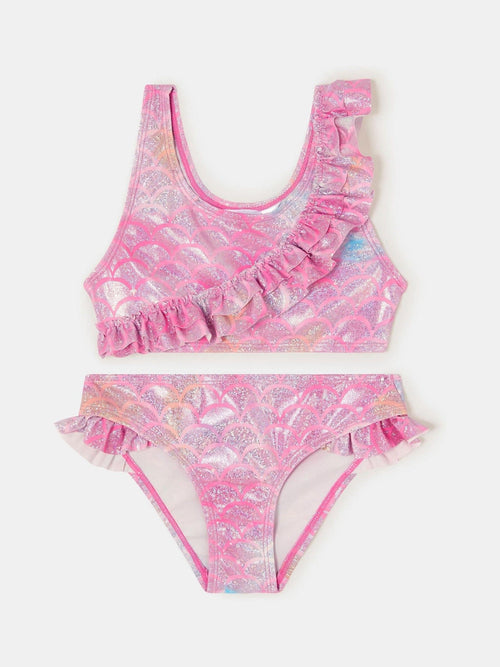 Angels By Accessorize Pink Sparkle Frill Mermaid Bikini Set image 1