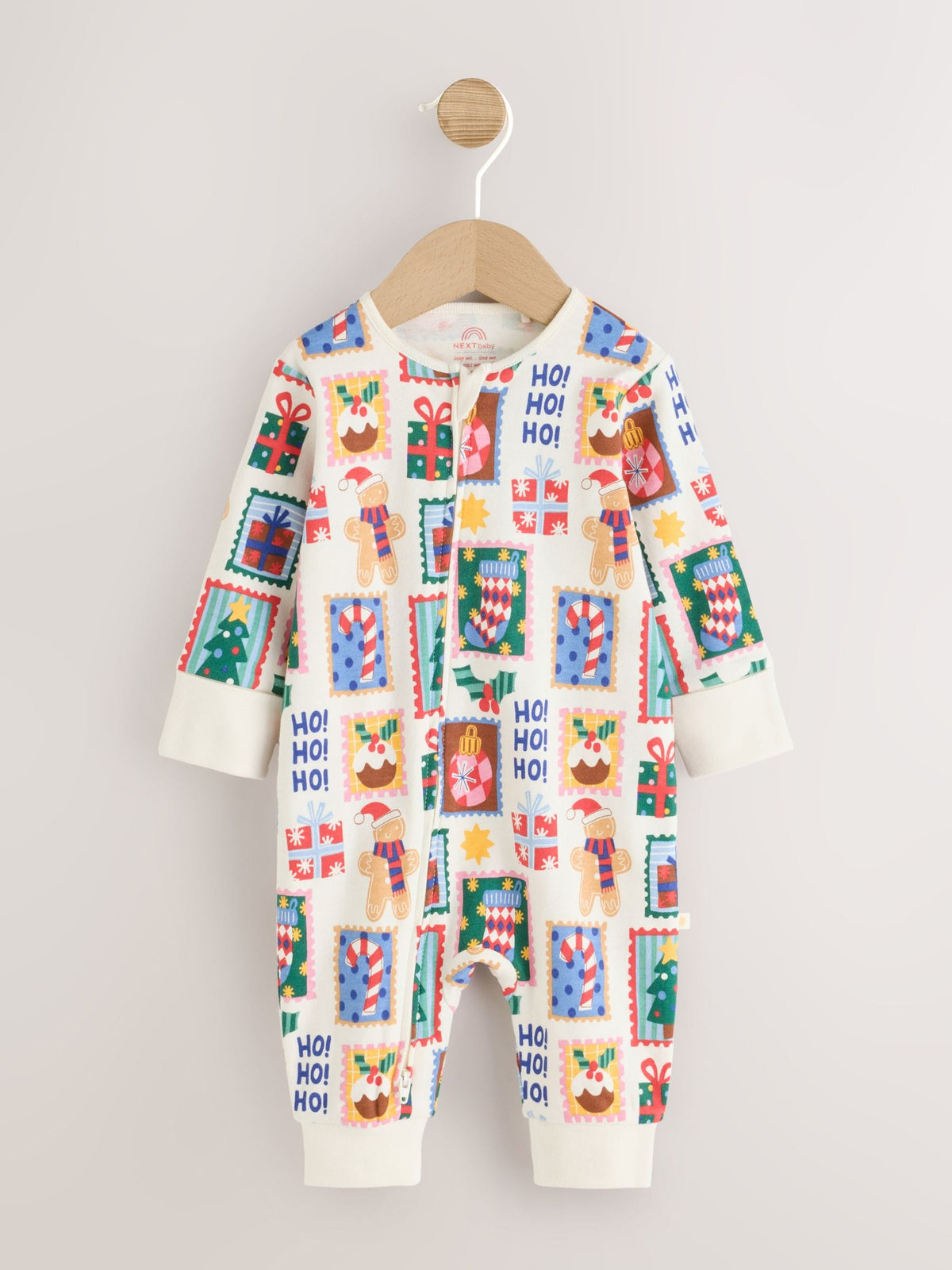 Ecru Stamps Christmas Two Way Zip Baby Sleepsuit (0mths-2yrs) - image 4
