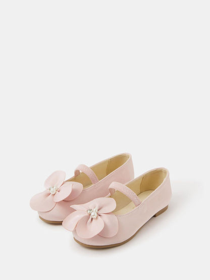 Angels By Accessorize Pink Applique Flower Ballet Flats image 1