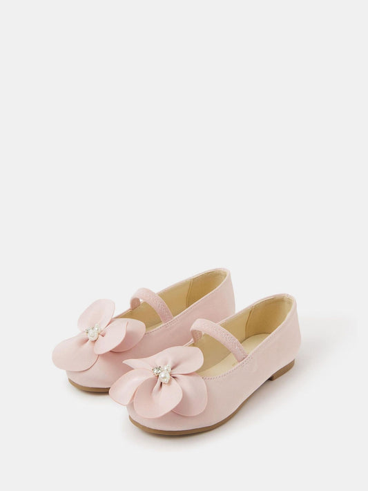 Angels By Accessorize Pink Applique Flower Ballet Flats image 1