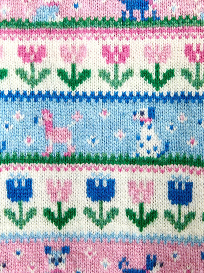 Dsiney Kidz - Jojo Maman Bébé Pink Cats & Dogs Fairisle Cardigan image 4