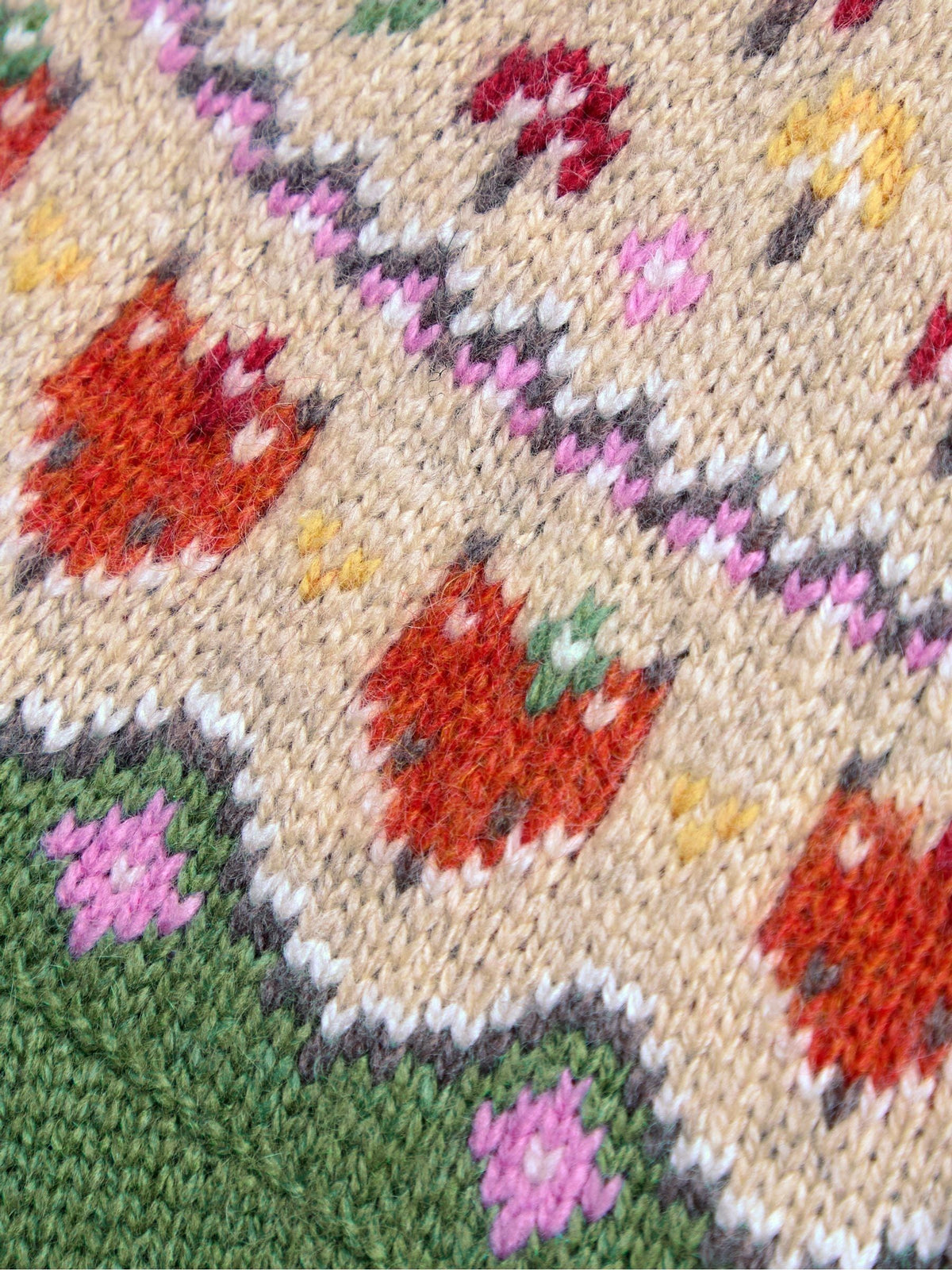 Dsiney Kidz - JoJo Maman Bébé Green Fox & Toadstool Fairisle Knitted Dress image 3