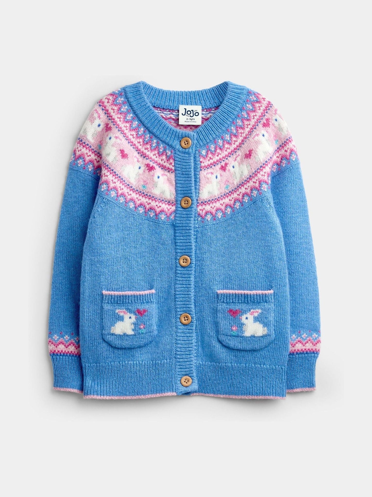 Dsiney Kidz - Jojo Maman Bébé Blue Bunny Fairisle Cardigan image 1