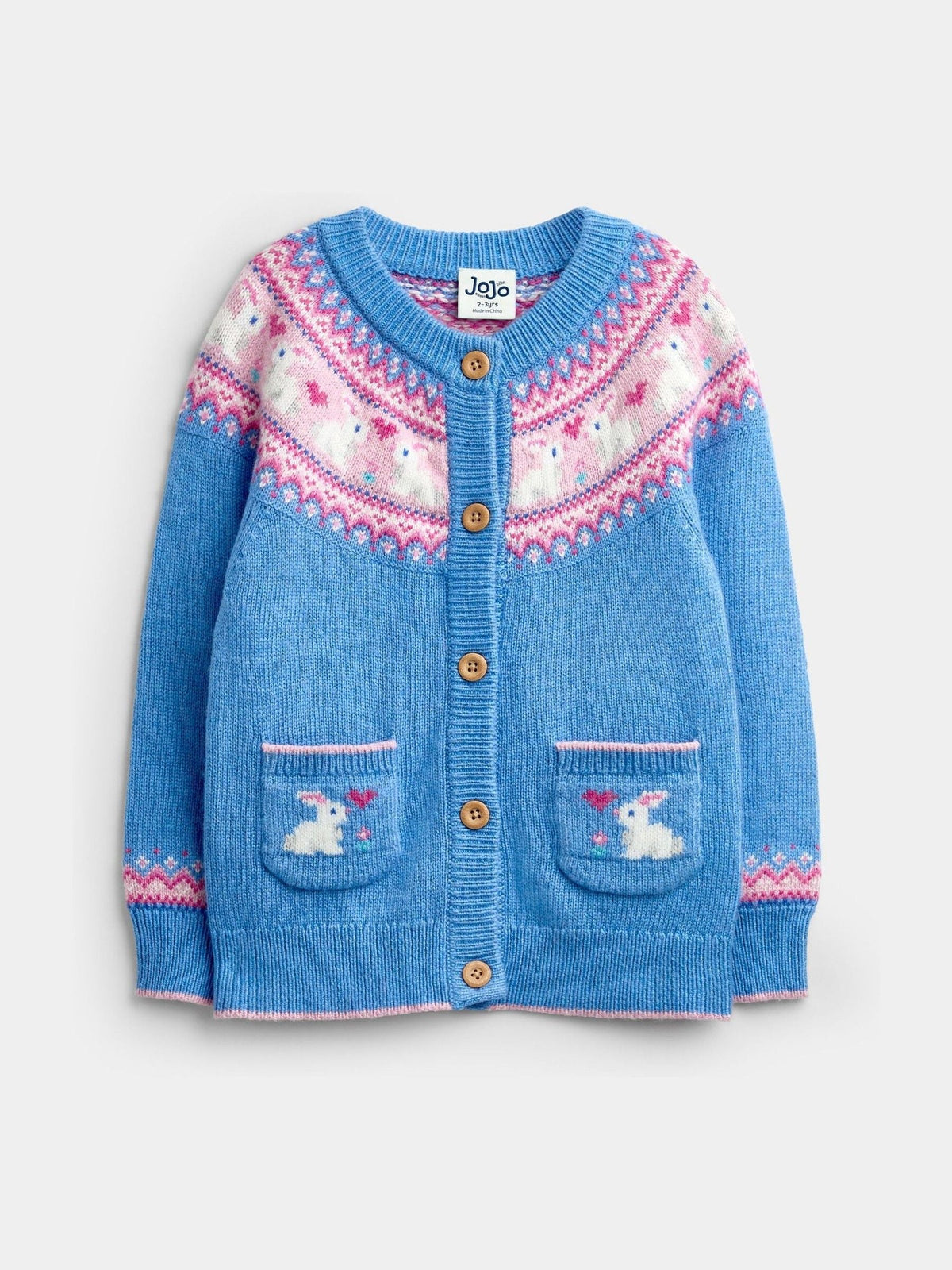 Dsiney Kidz - Jojo Maman Bébé Blue Bunny Fairisle Cardigan image 1
