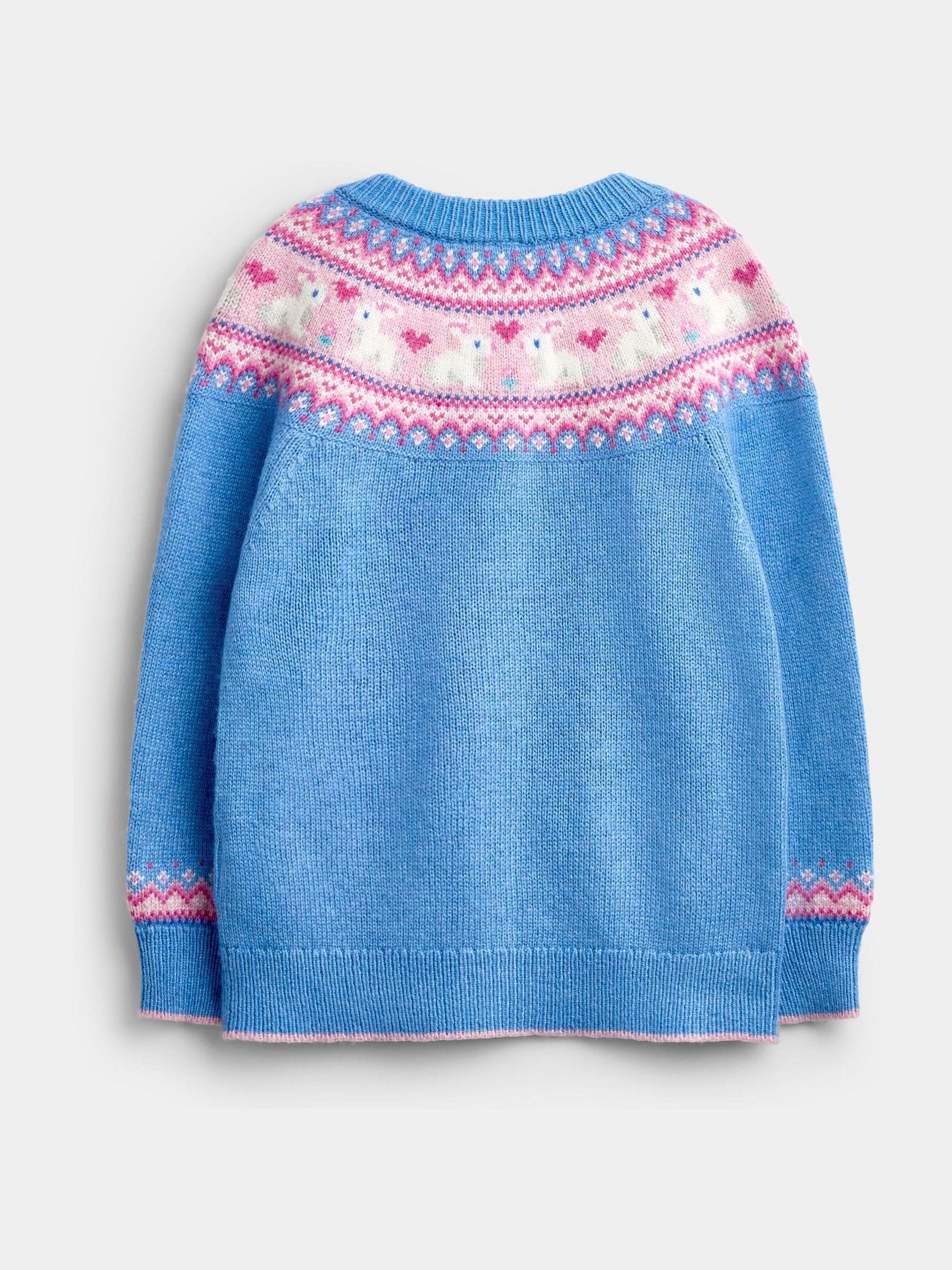 Dsiney Kidz - Jojo Maman Bébé Blue Bunny Fairisle Cardigan image 2