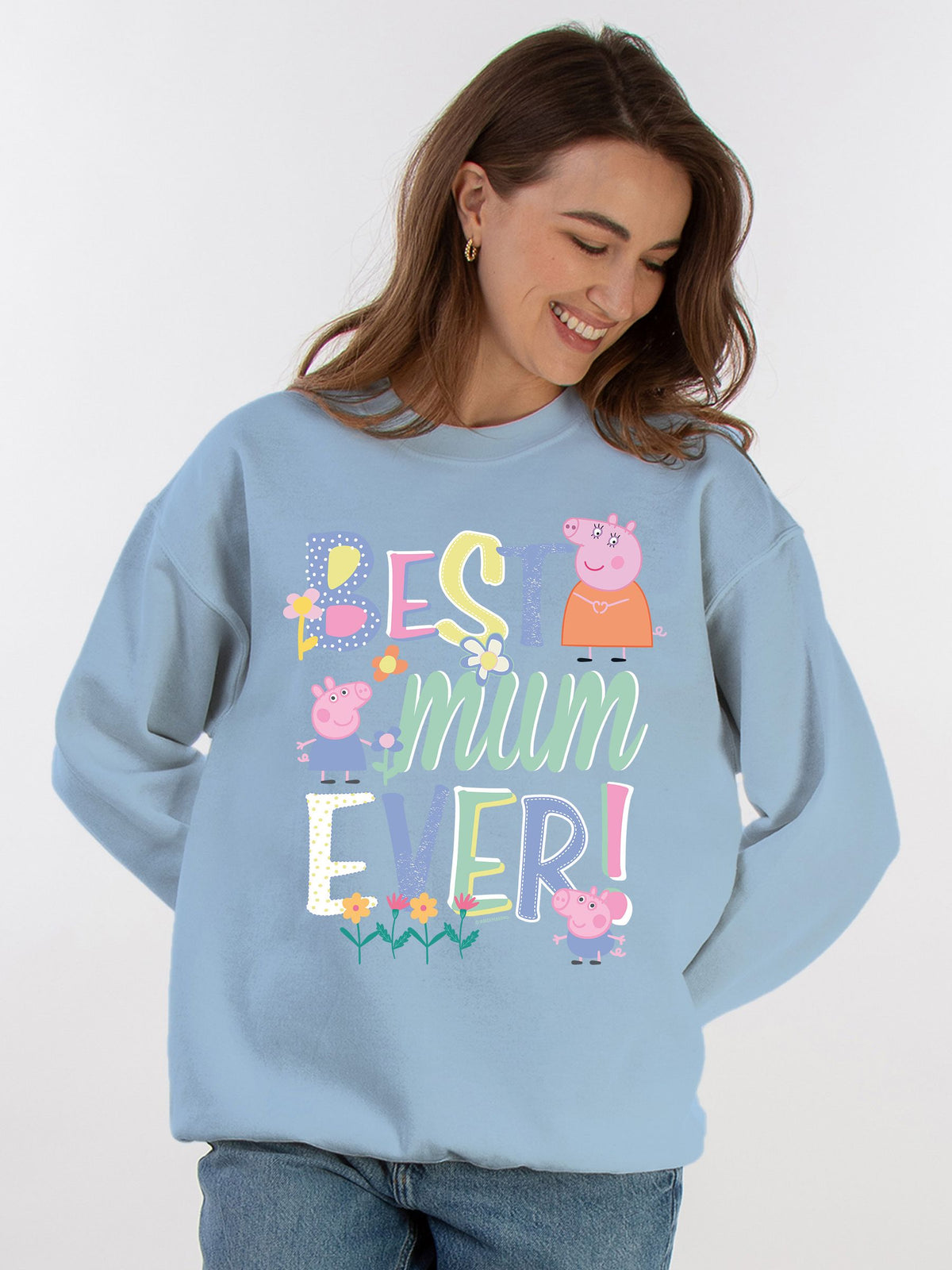 Brands In Blue Hasbro Peppa Pig Best Mum Ever Sweat Top - image 1
