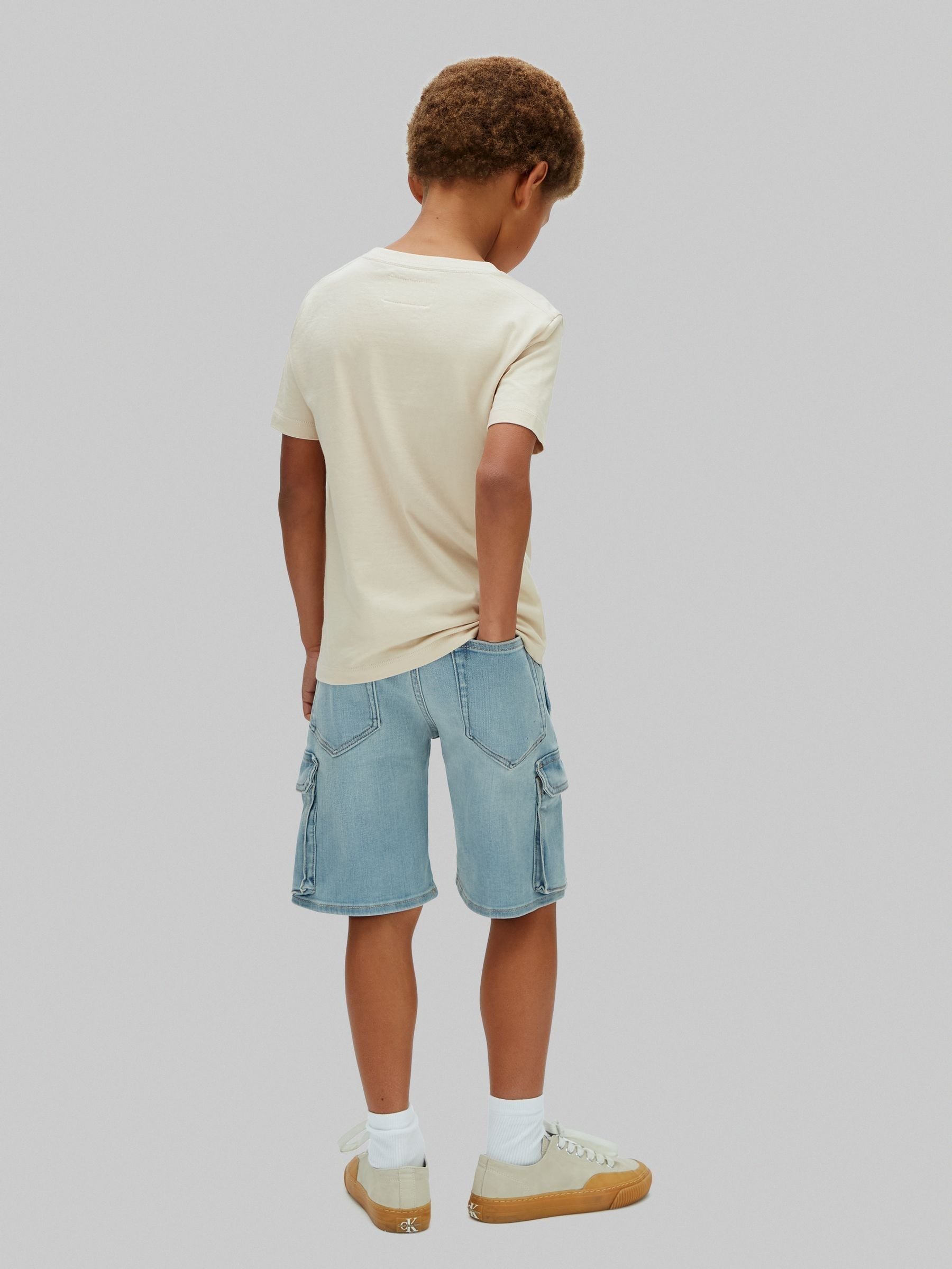 Calvin Klein Blue Denim Cargo Shorts image 2