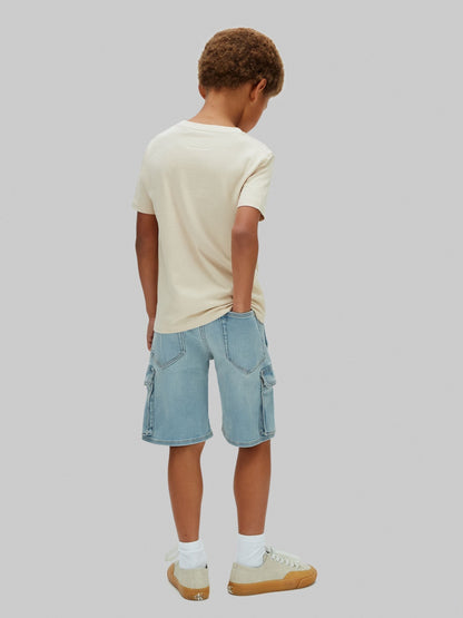 Calvin Klein Blue Denim Cargo Shorts image 2