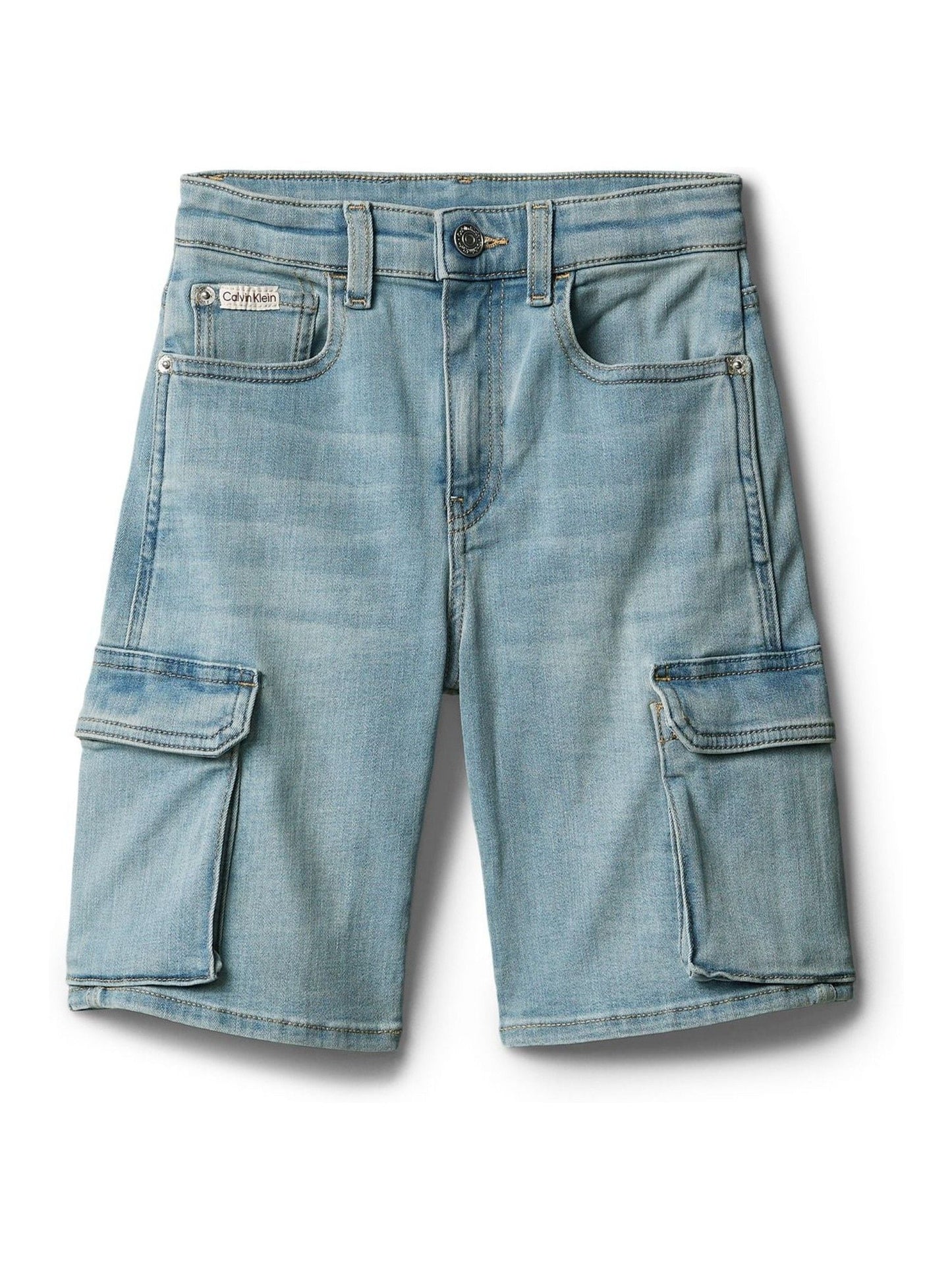 Calvin Klein Blue Denim Cargo Shorts image 5