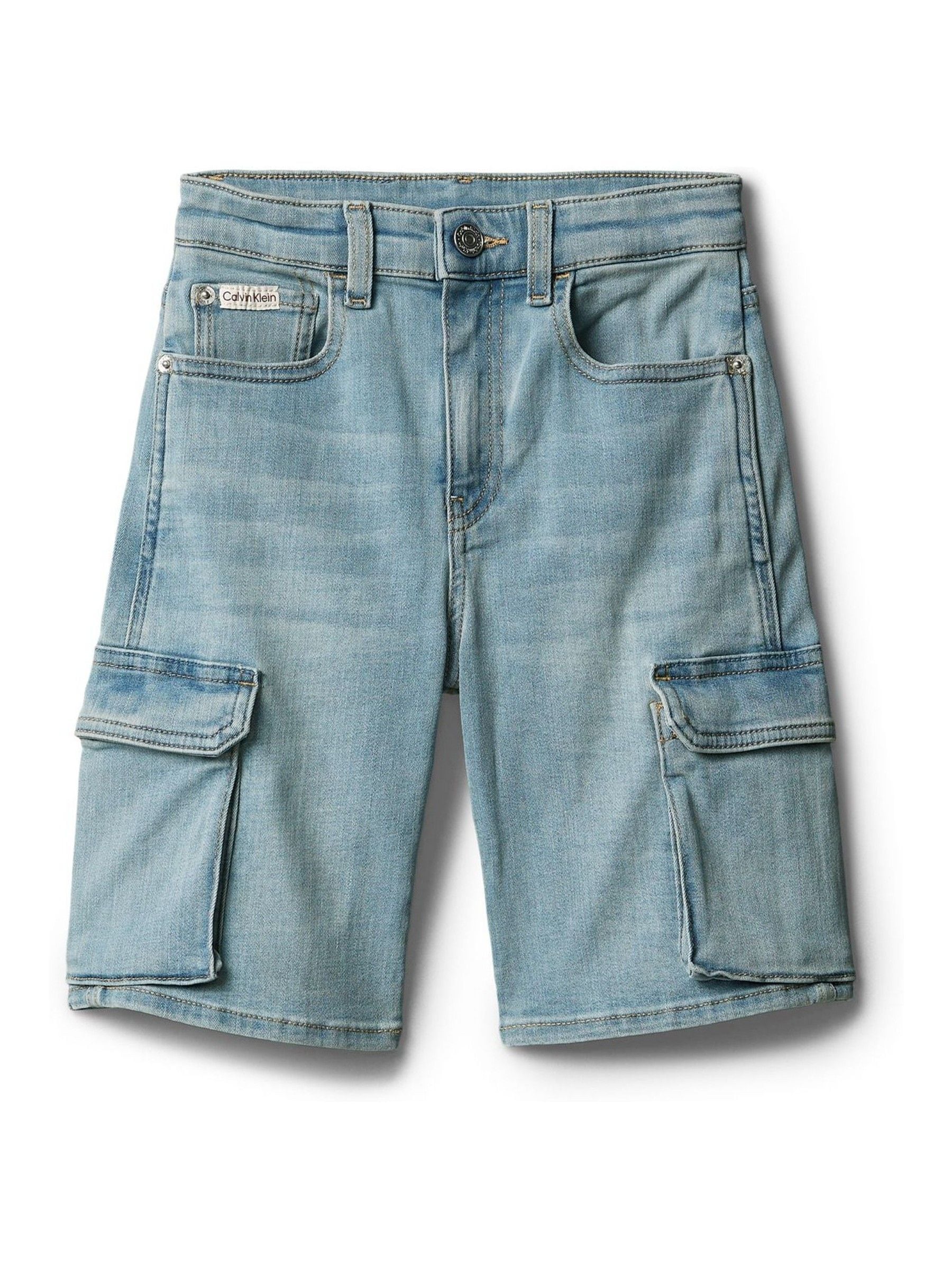 Calvin Klein Blue Denim Cargo Shorts image 5