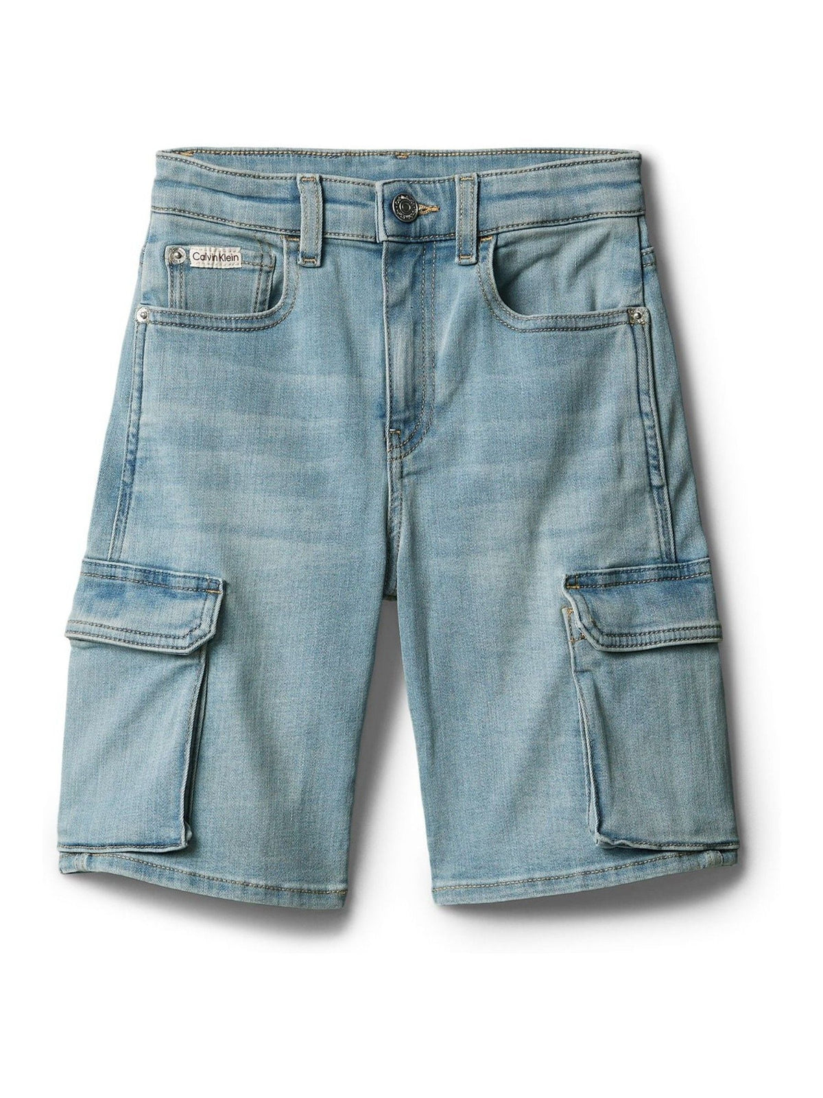 Calvin Klein Blue Denim Cargo Shorts image 5
