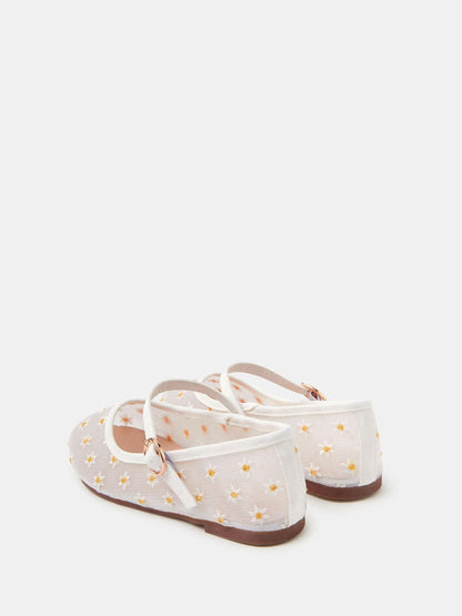 Angels By Accessorize White Daisy Mesh Ballet Flats image 2