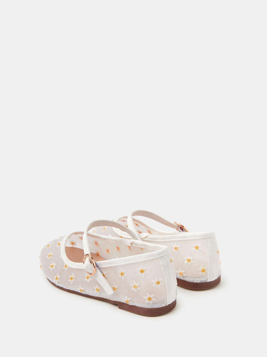 Angels By Accessorize White Daisy Mesh Ballet Flats image 2