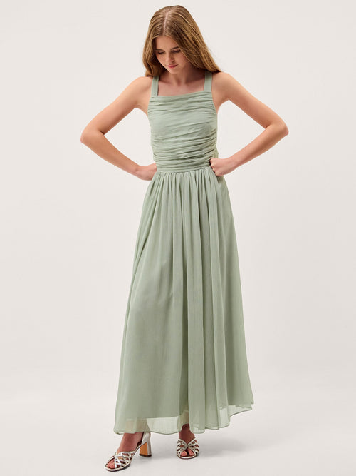 Dsiney Kidz - Monsoon Green Ellay Cross Back Chiffon Prom Dress image 1