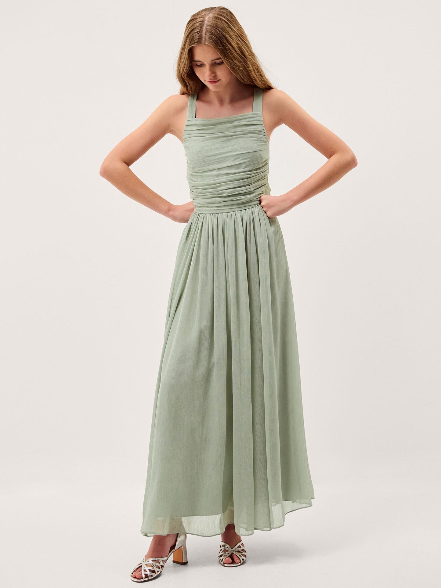 Monsoon Green Ellay Cross Back Chiffon Prom Dress image 1
