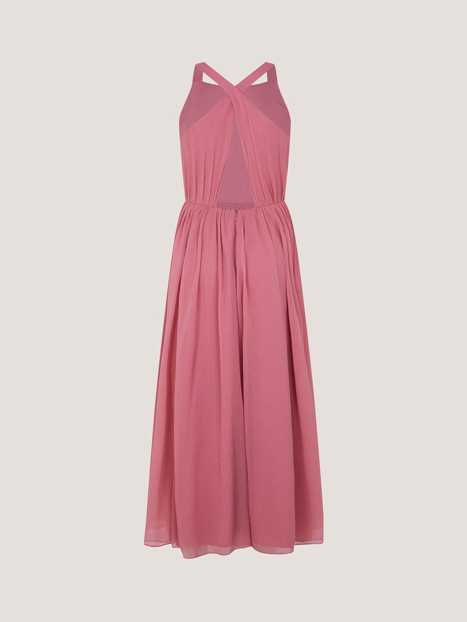 Monsoon Pink Ellay Cross Back Chiffon Prom Dress image 3