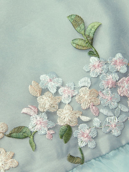 Monsoon Green Floral Embroidered Party Top image 4
