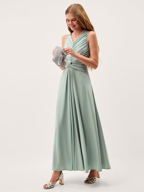 Dsiney Kidz - Monsoon Green Skye Ruched Knot Jersey Prom Dress image 1