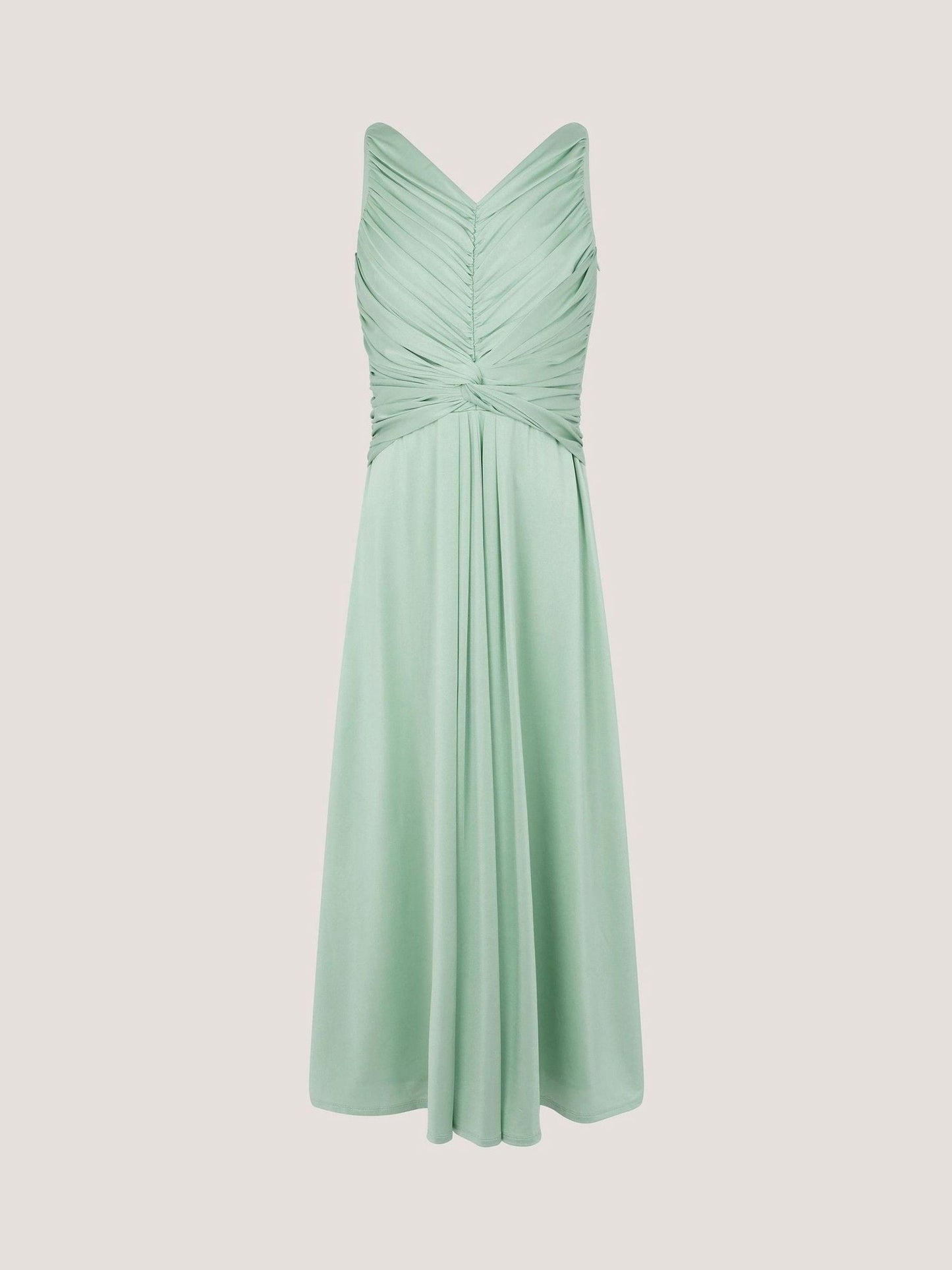 Monsoon Green Skye Ruched Knot Jersey Prom Dress image 2