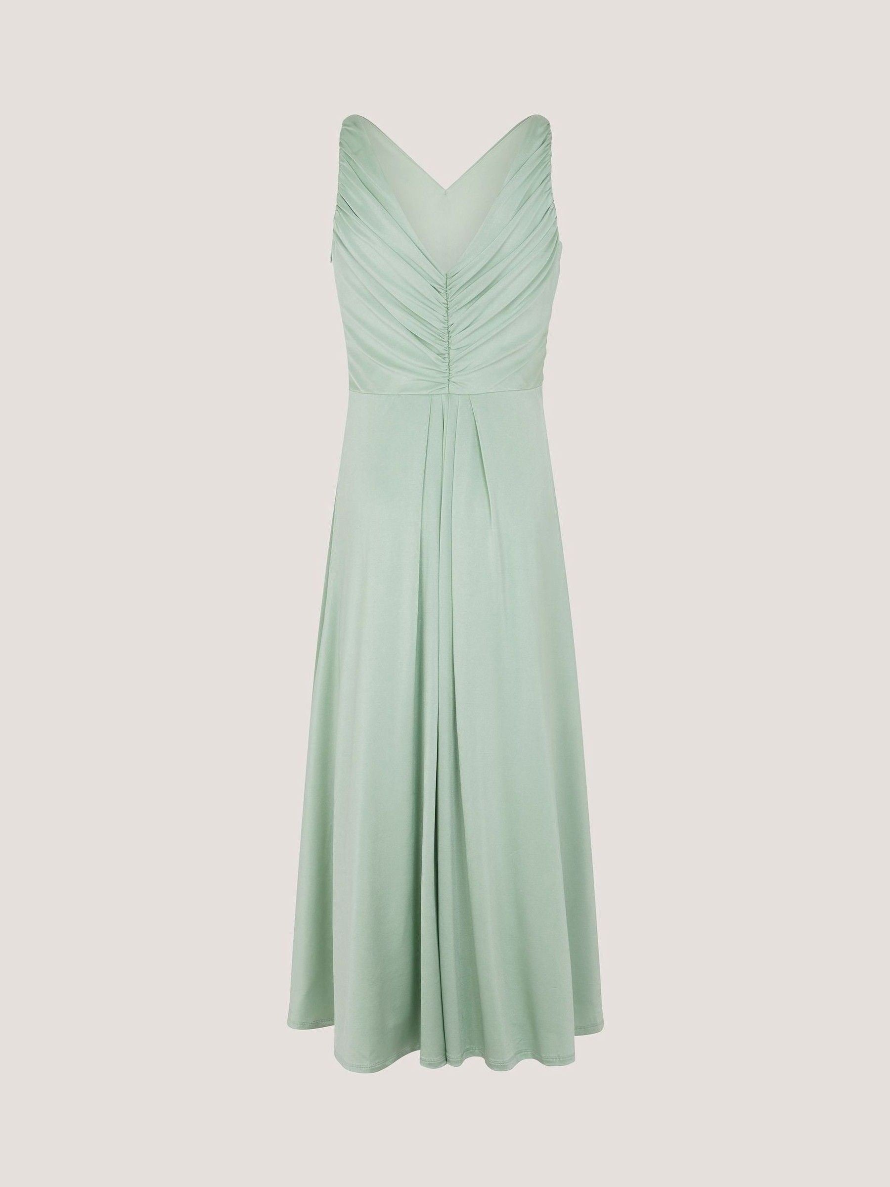 Monsoon Green Skye Ruched Knot Jersey Prom Dress image 3