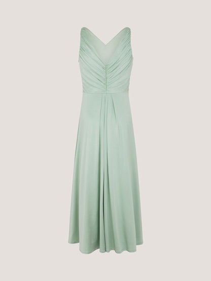 Monsoon Green Skye Ruched Knot Jersey Prom Dress image 3
