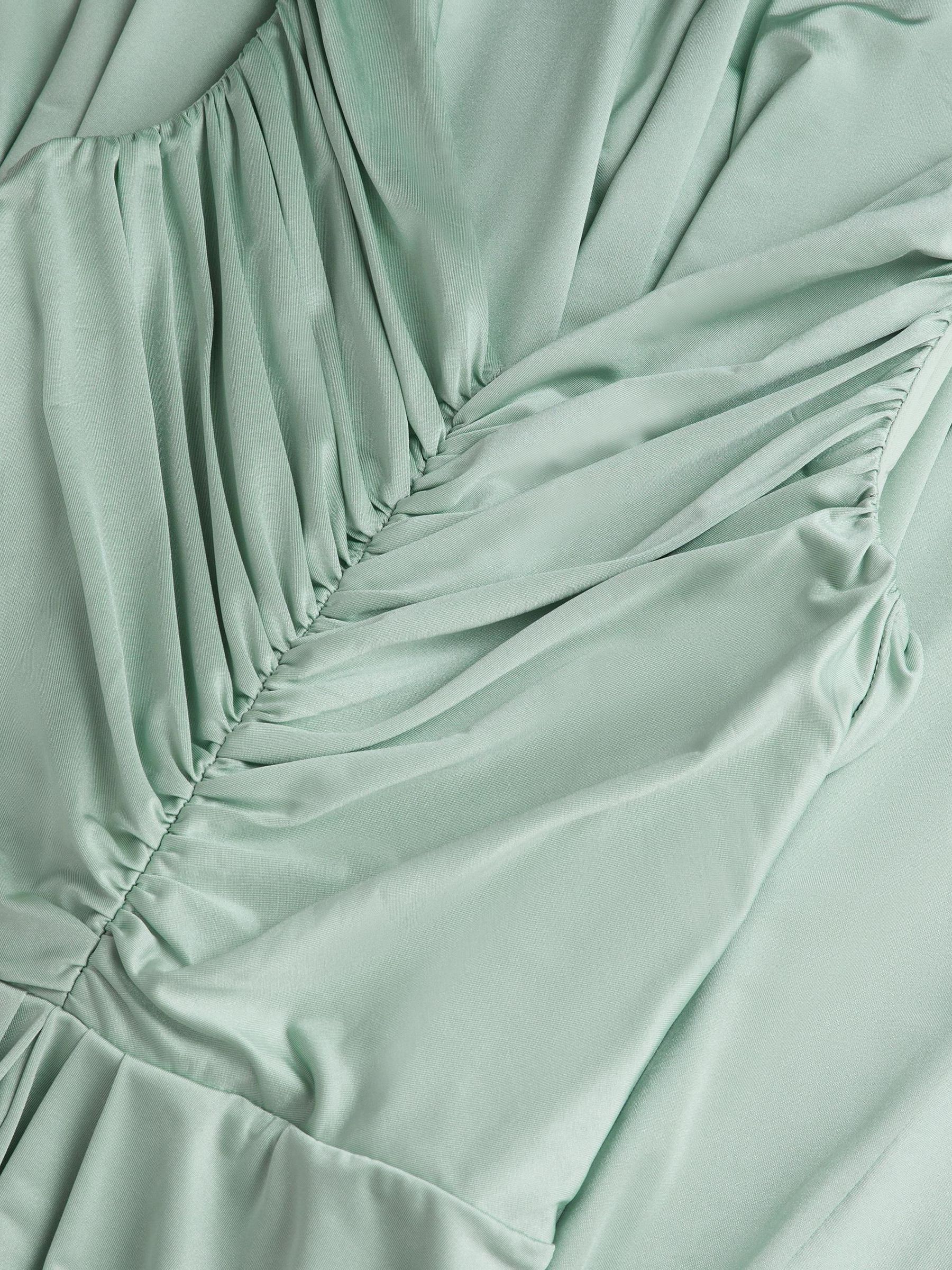 Monsoon Green Skye Ruched Knot Jersey Prom Dress image 4