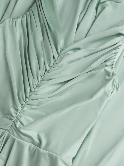 Monsoon Green Skye Ruched Knot Jersey Prom Dress image 4